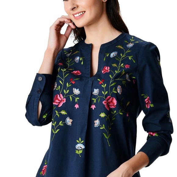 Wayward Fancies from eShakti Embroidered Women's Top Sz L /12 - Picture 5 of 7